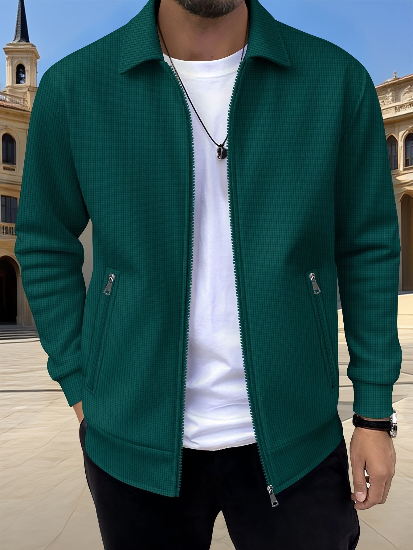 Veste Matière Stretch Coupe Droite Pour Homme