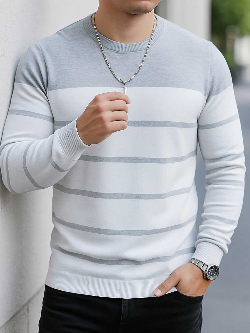 Pull Matière Stretch Pour Homme