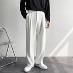 Homme Pantalon Plissé Large