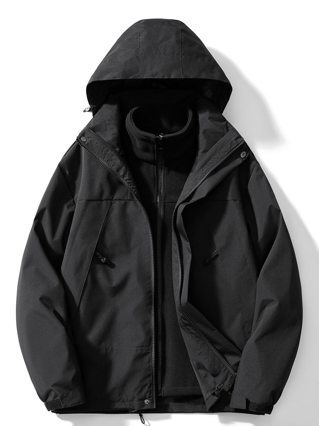 Veste Doublure Amovible À Capuche Superposable Pour Homme