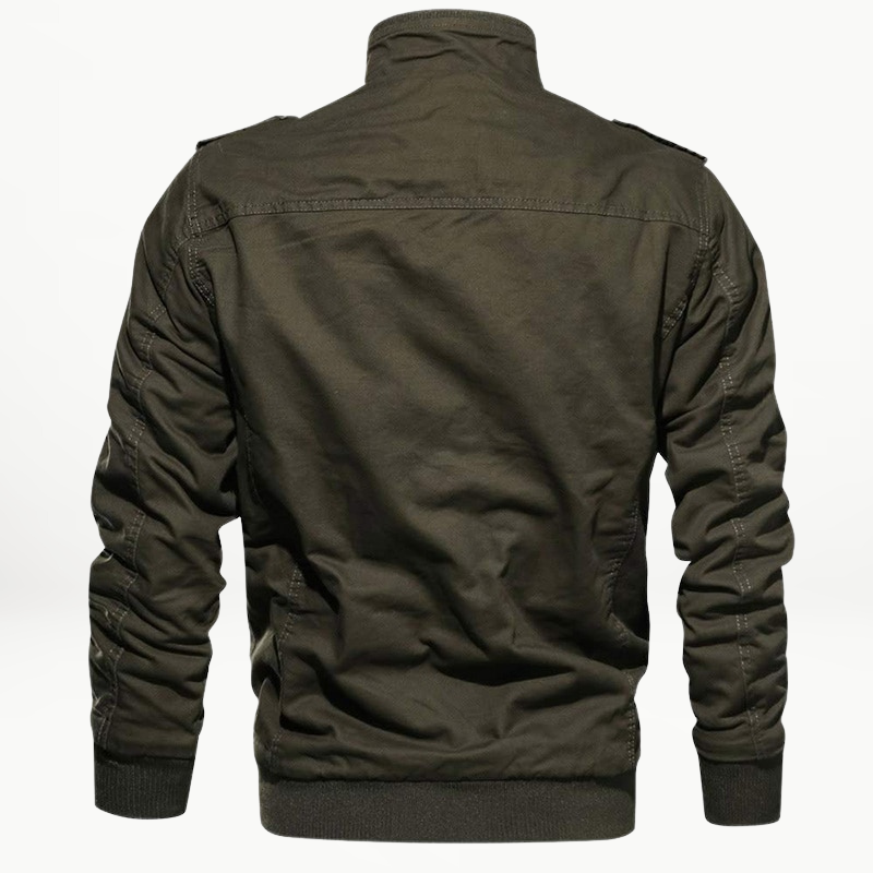 Veste Poches Multiples Matelassée Bords Côtelés Col Montant Pour Homme