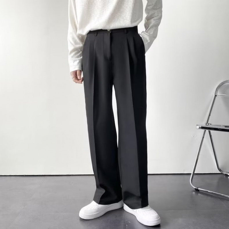 Homme Pantalon Plissé Large