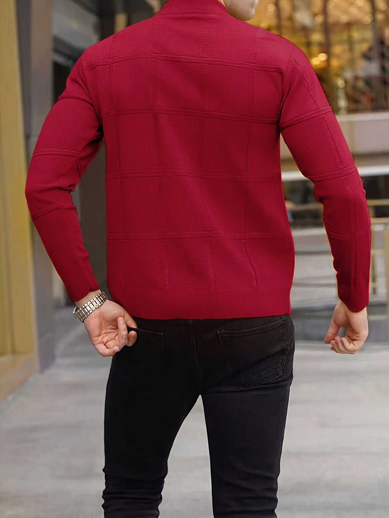 Pull Matière Stretch Coupe Droite Pour Homme