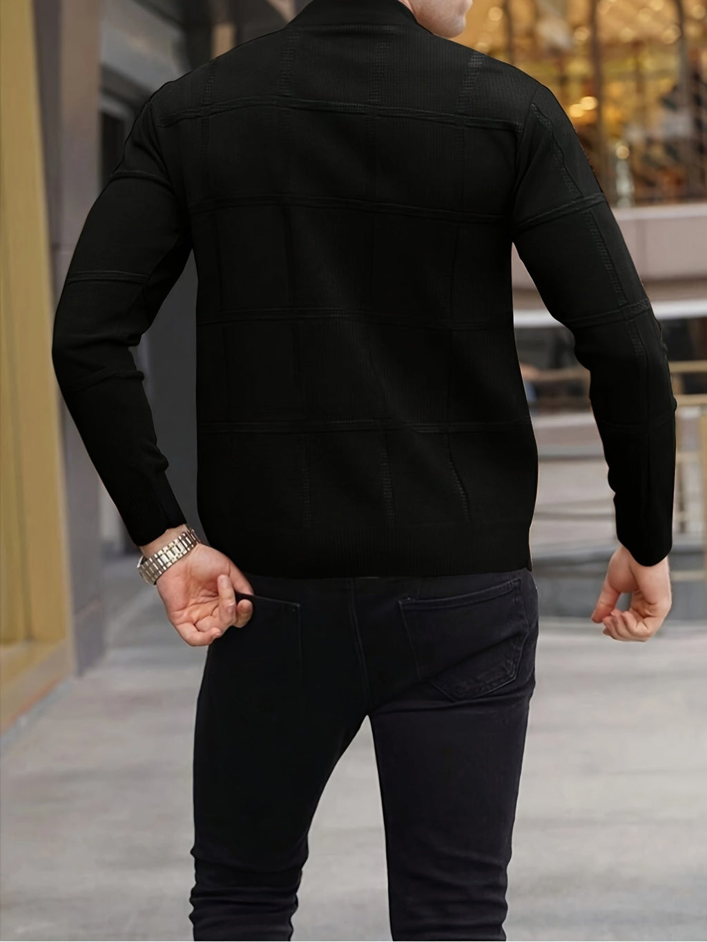 Pull Matière Stretch Coupe Droite Pour Homme