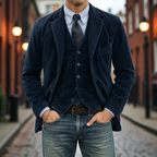 Blazer Aspect Velours Côtelé Pour Homme