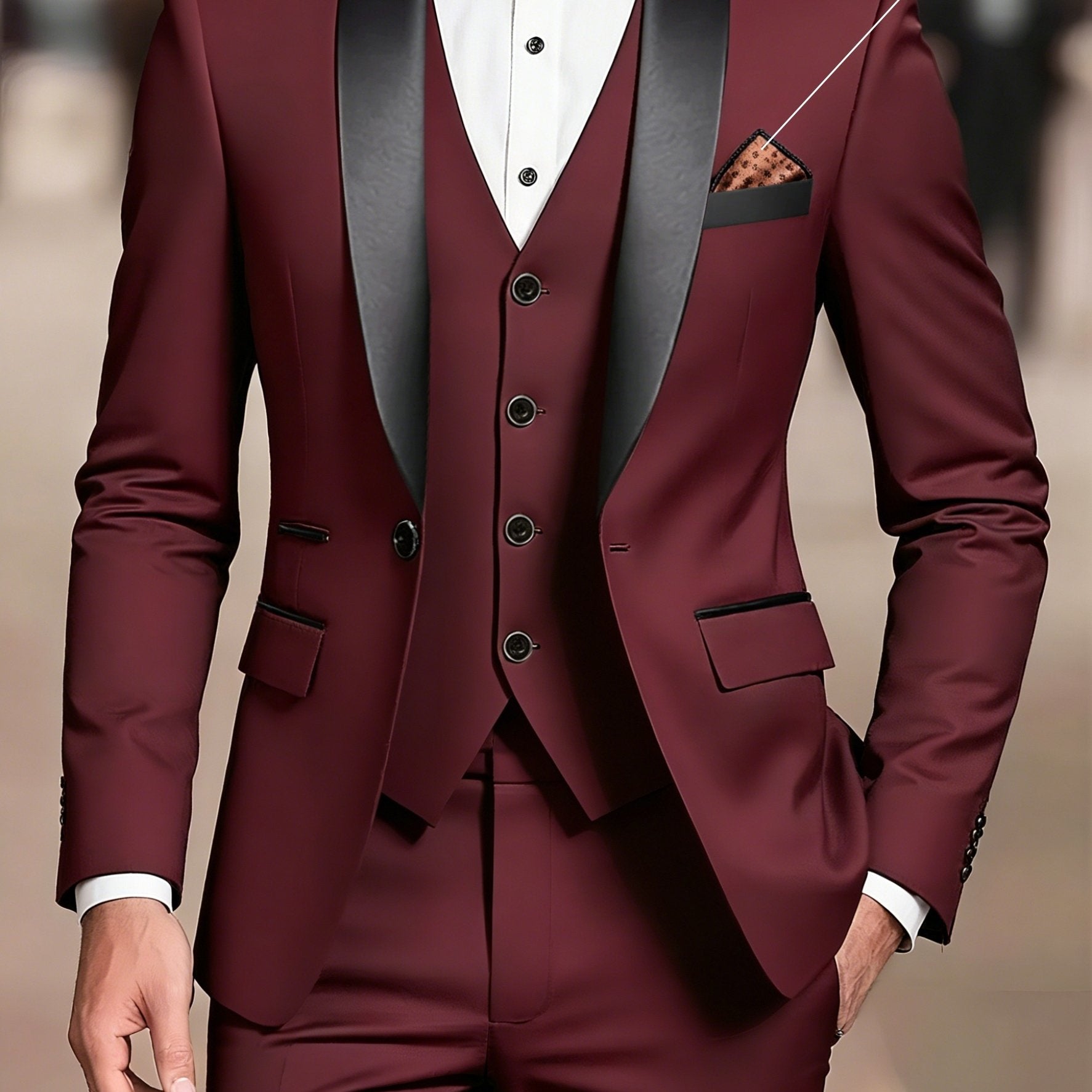 Costume 2 Pièces Coupe Droite 2 Pour Homme
