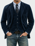 Blazer Aspect Velours Côtelé Pour Homme