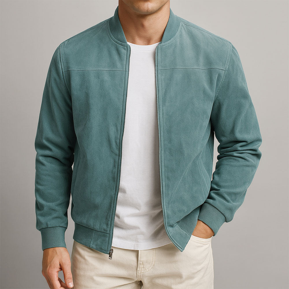 Homme Veste Zippée Daim