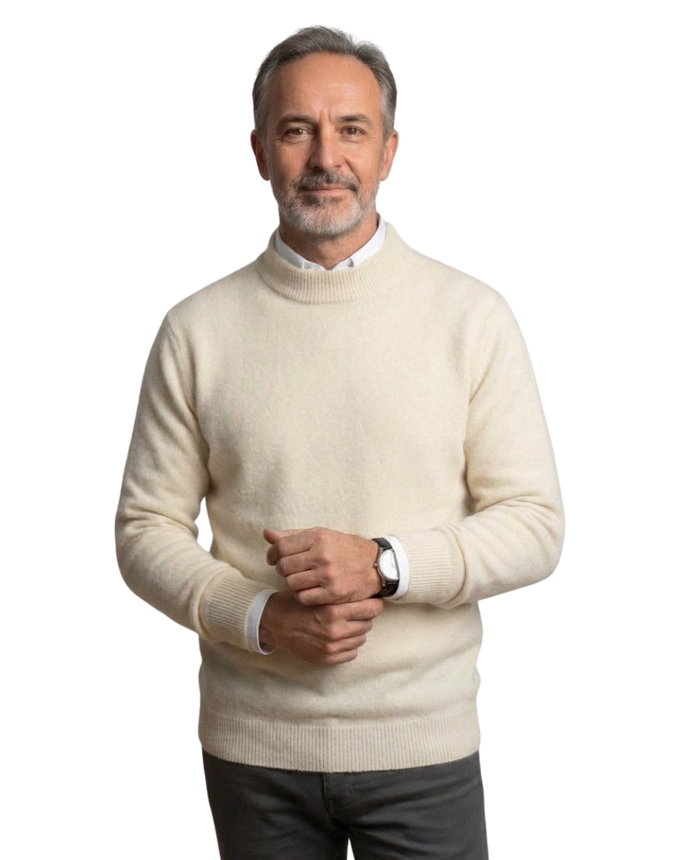 Homme Pull Col Montant