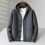 Homme Cardigan Maille Capuche