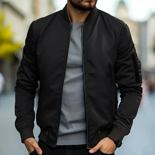 Blouson Bomber Maille Côtelée Pour Homme