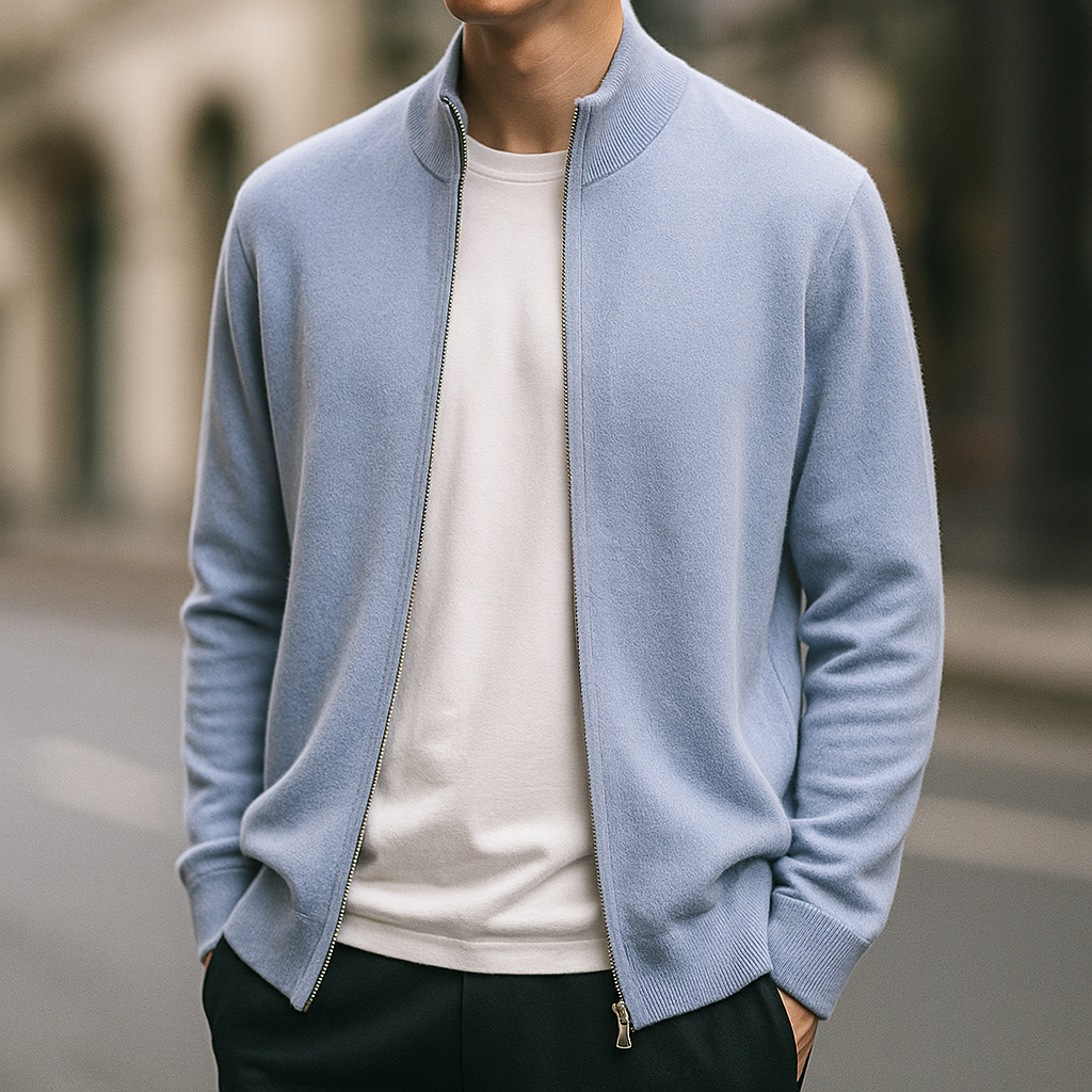 Homme Cardigan Maille Zippé