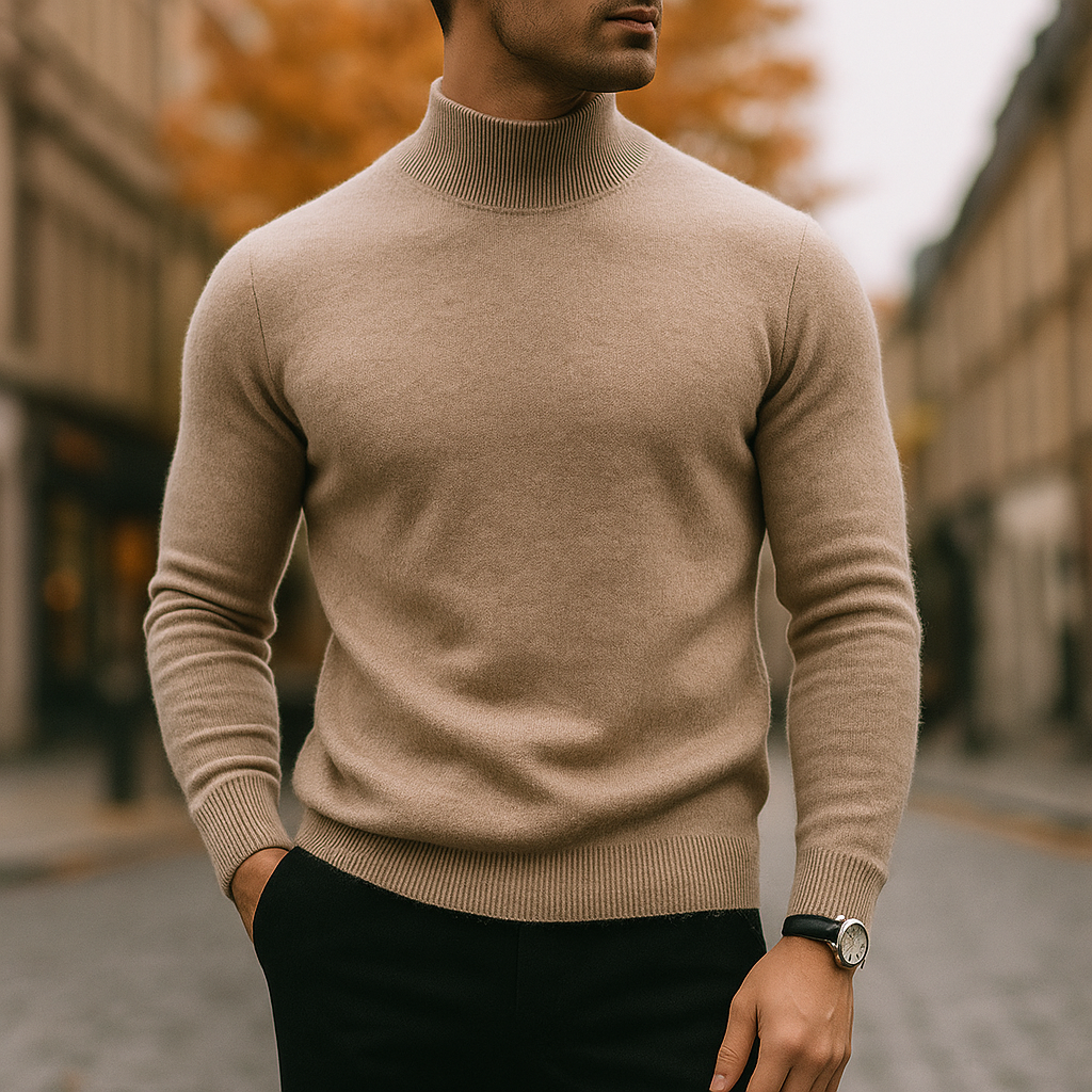 Homme Pull Col Montant