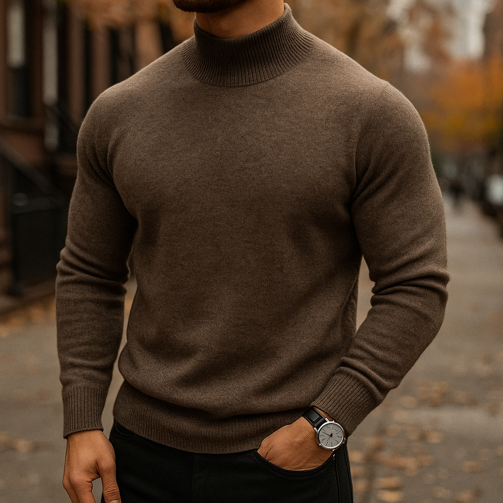 Homme Pull Col Montant