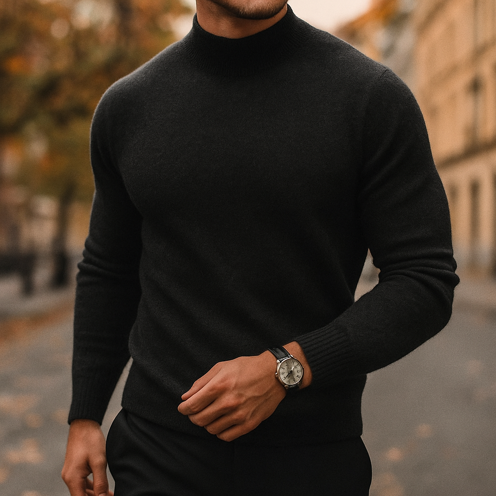 Homme Pull Col Montant