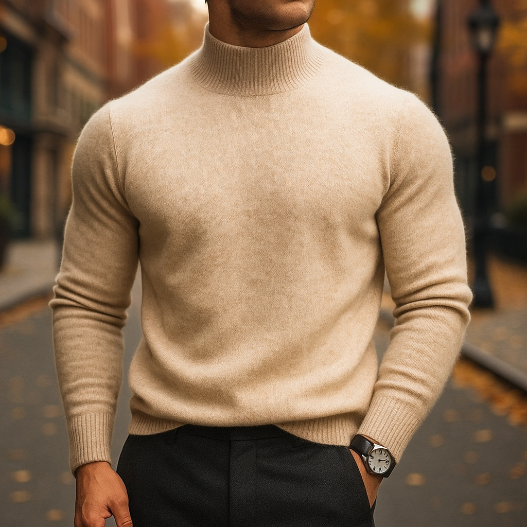 Homme Pull Col Montant