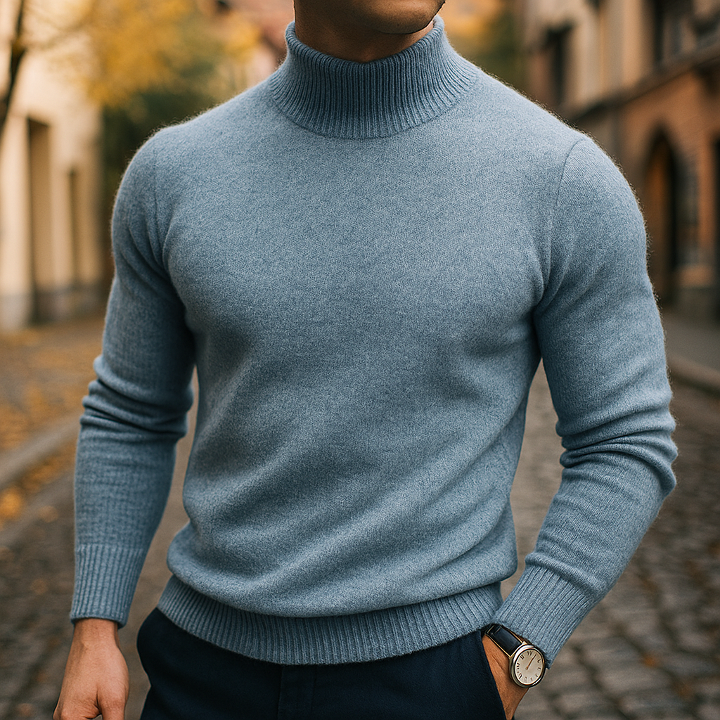 Homme Pull Col Montant
