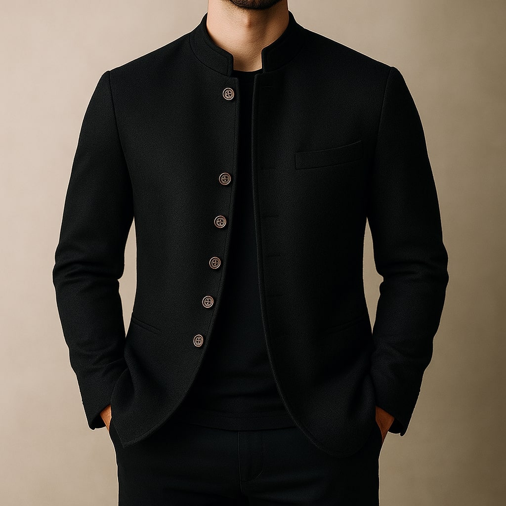Veste Aspect Lainage Doublé Pour Homme