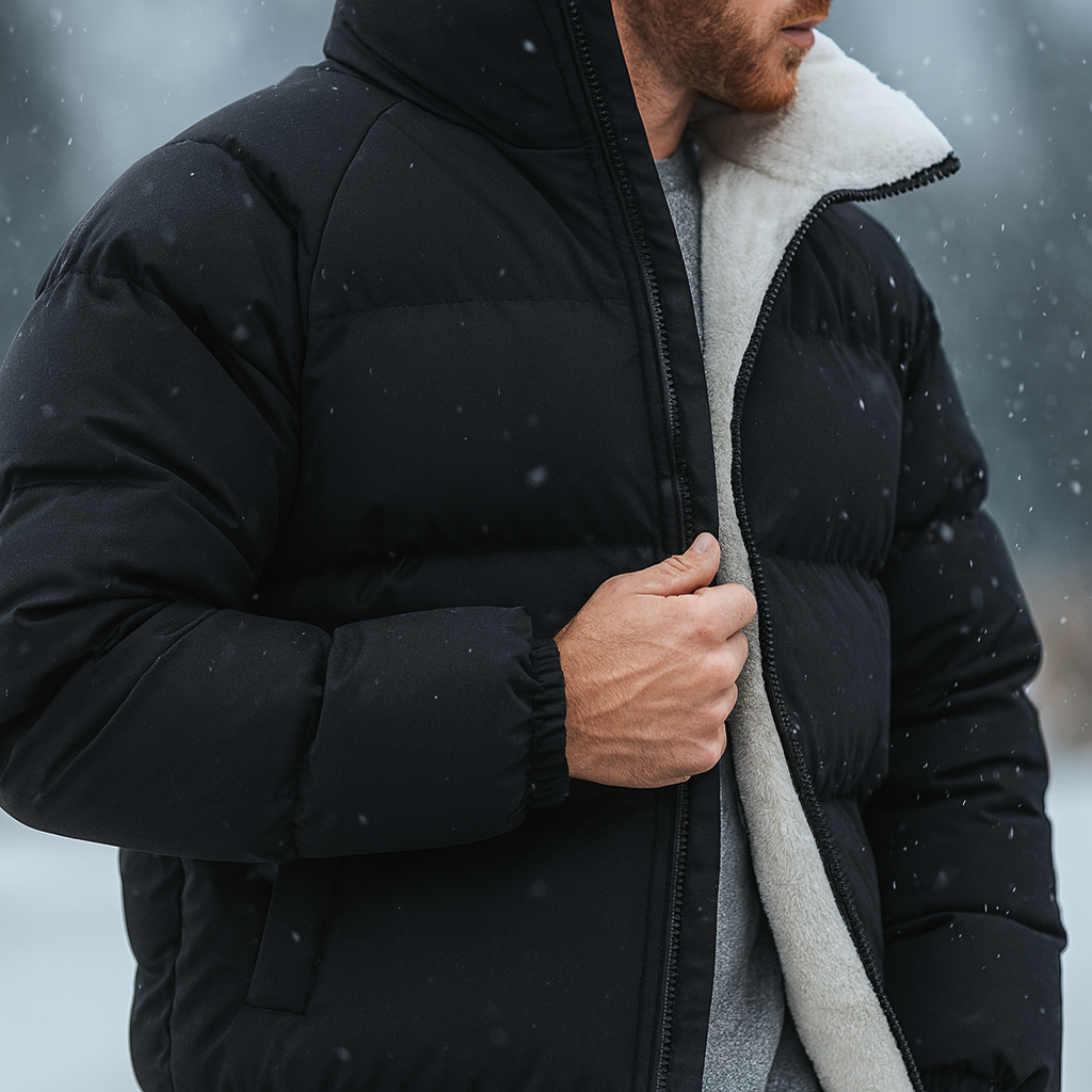 Doudoune Matelassé Fermeture Zippée Pour Homme