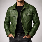 Homme Veste Trucker Boutonnée