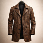 Homme Veste Aspect Cuir