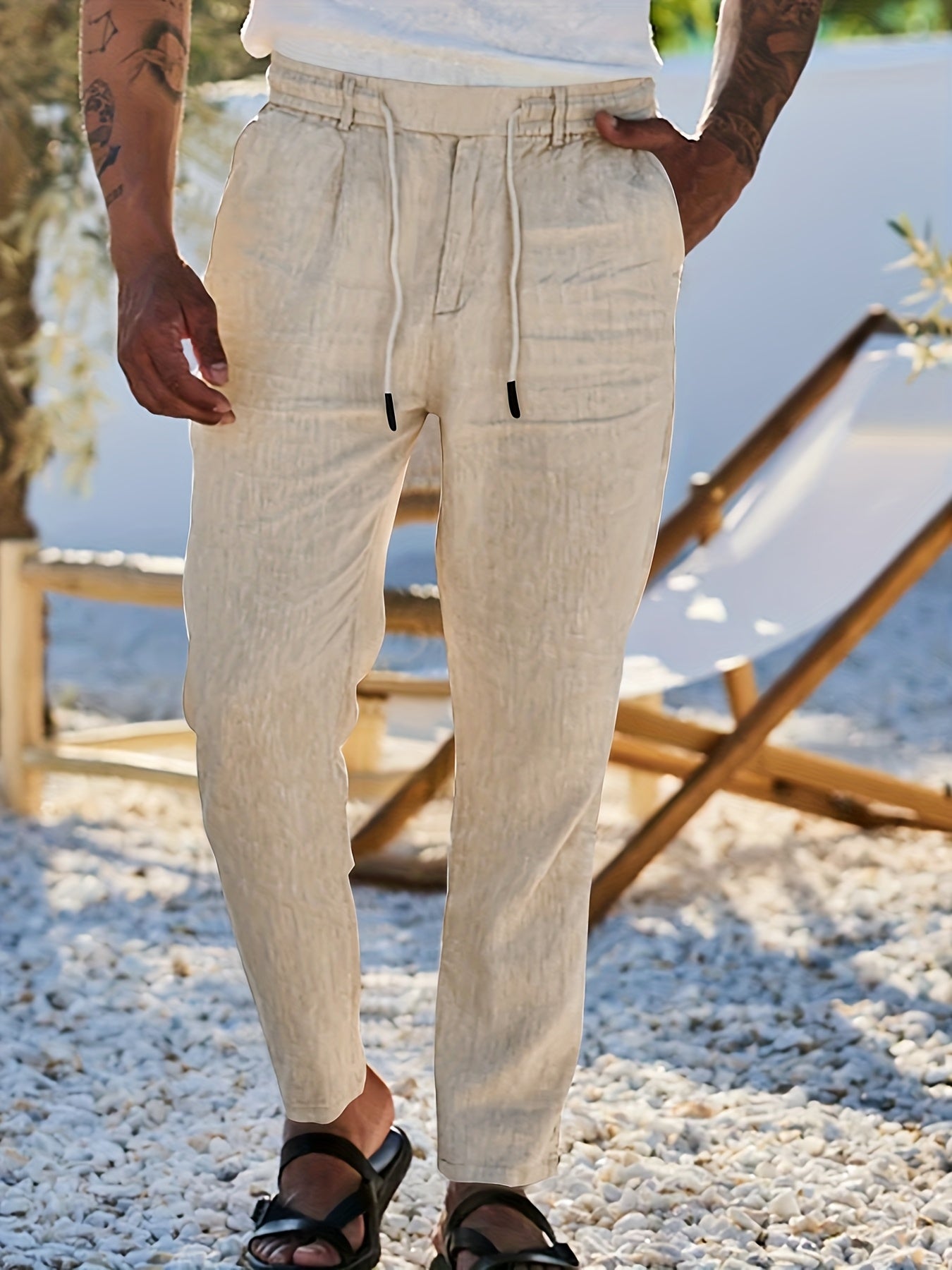 Pantalon Matière Stretch Coupe Droite Pour Homme