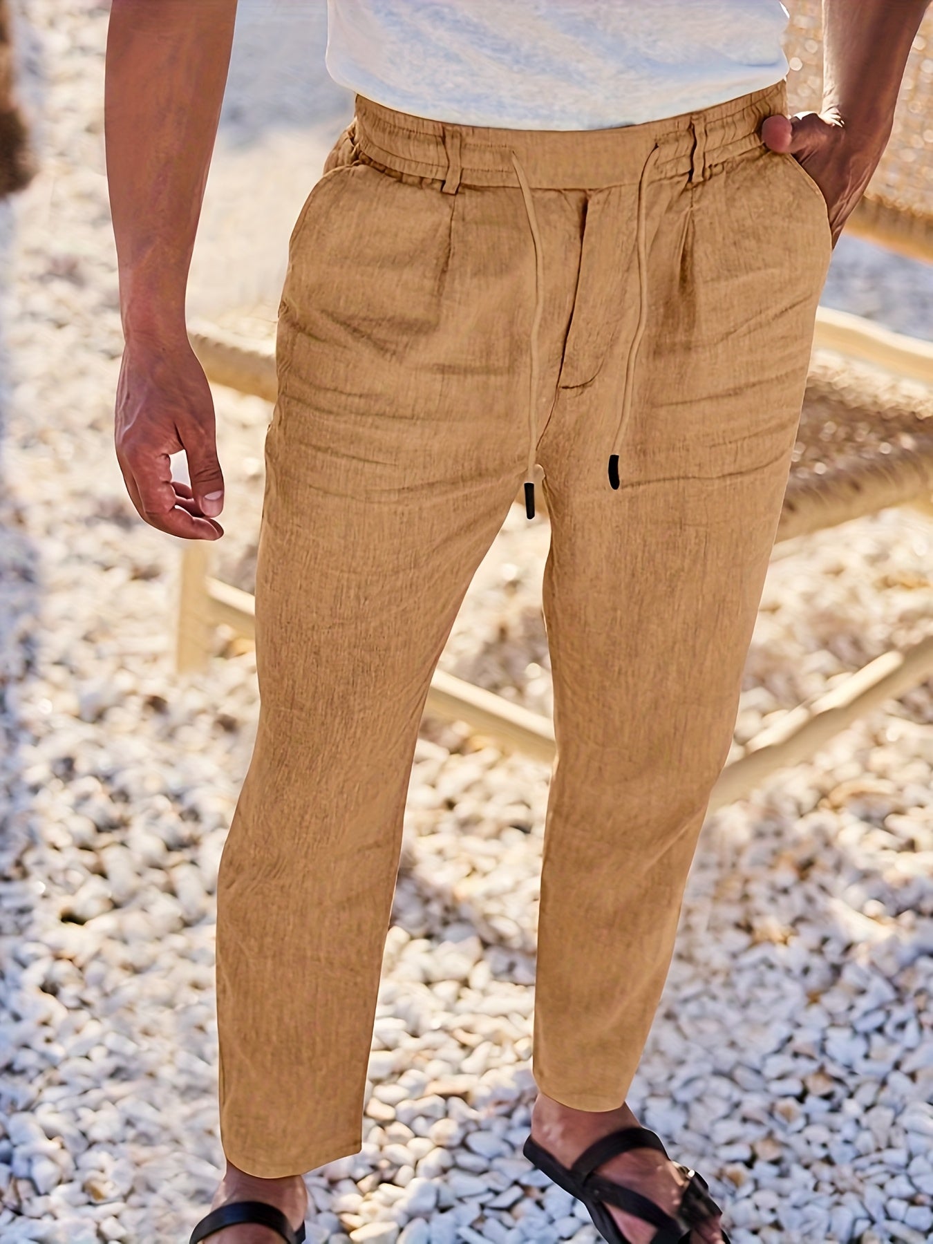 Pantalon Matière Stretch Coupe Droite Pour Homme