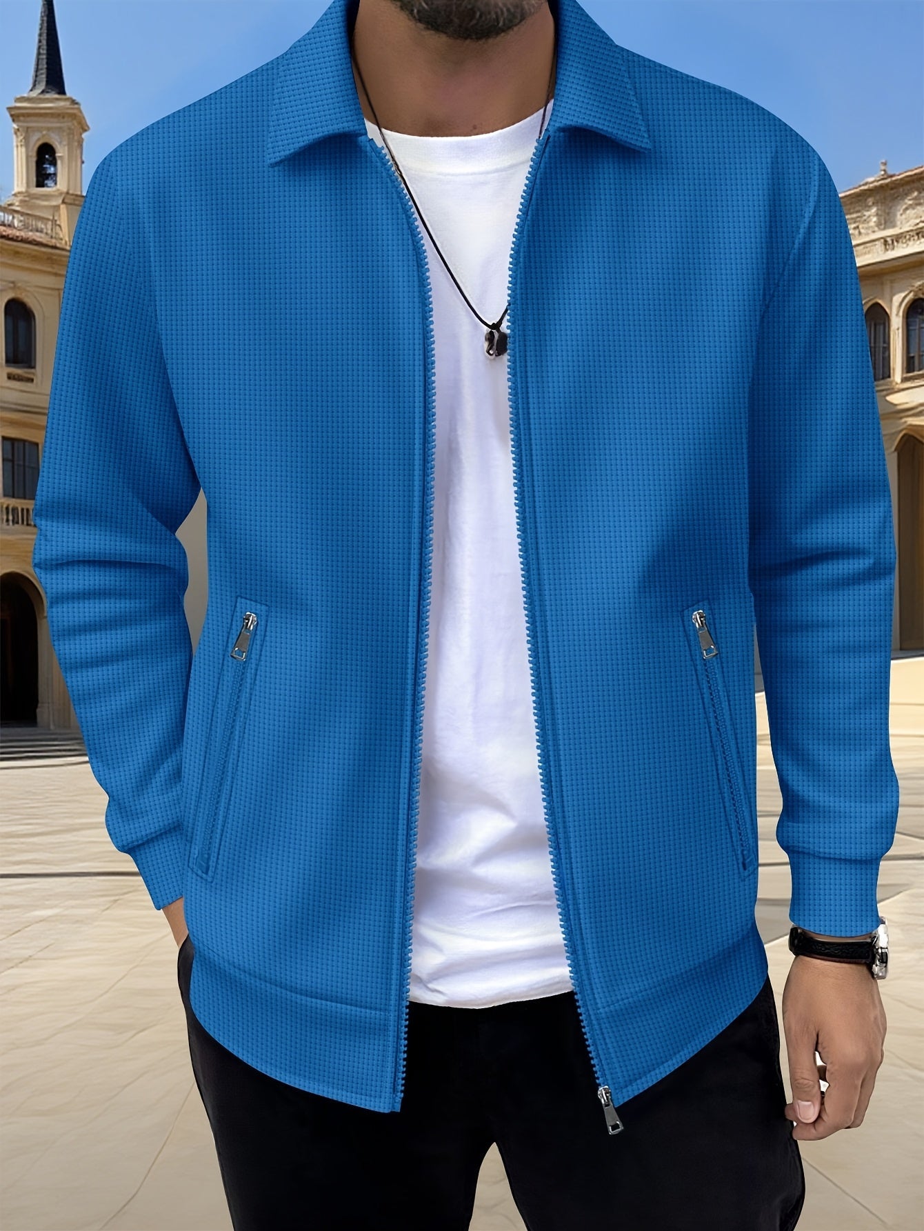 Veste Matière Stretch Coupe Droite Pour Homme
