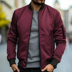 Homme Veste Bomber Zippée