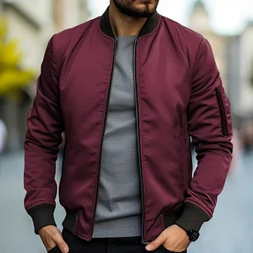 Blouson Bomber Maille Côtelée Pour Homme