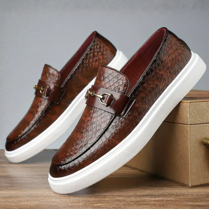 Mocassins Doublé Matière Texturée Pour Homme