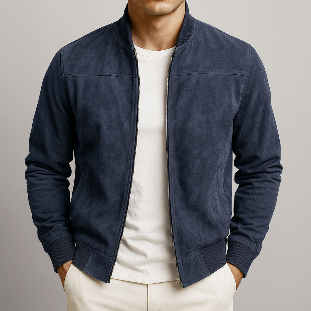 Homme Veste Zippée Daim