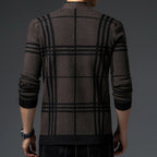 Homme Cardigan Ouvert Carreaux