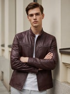 Veste Aspect Cuir Pour Homme