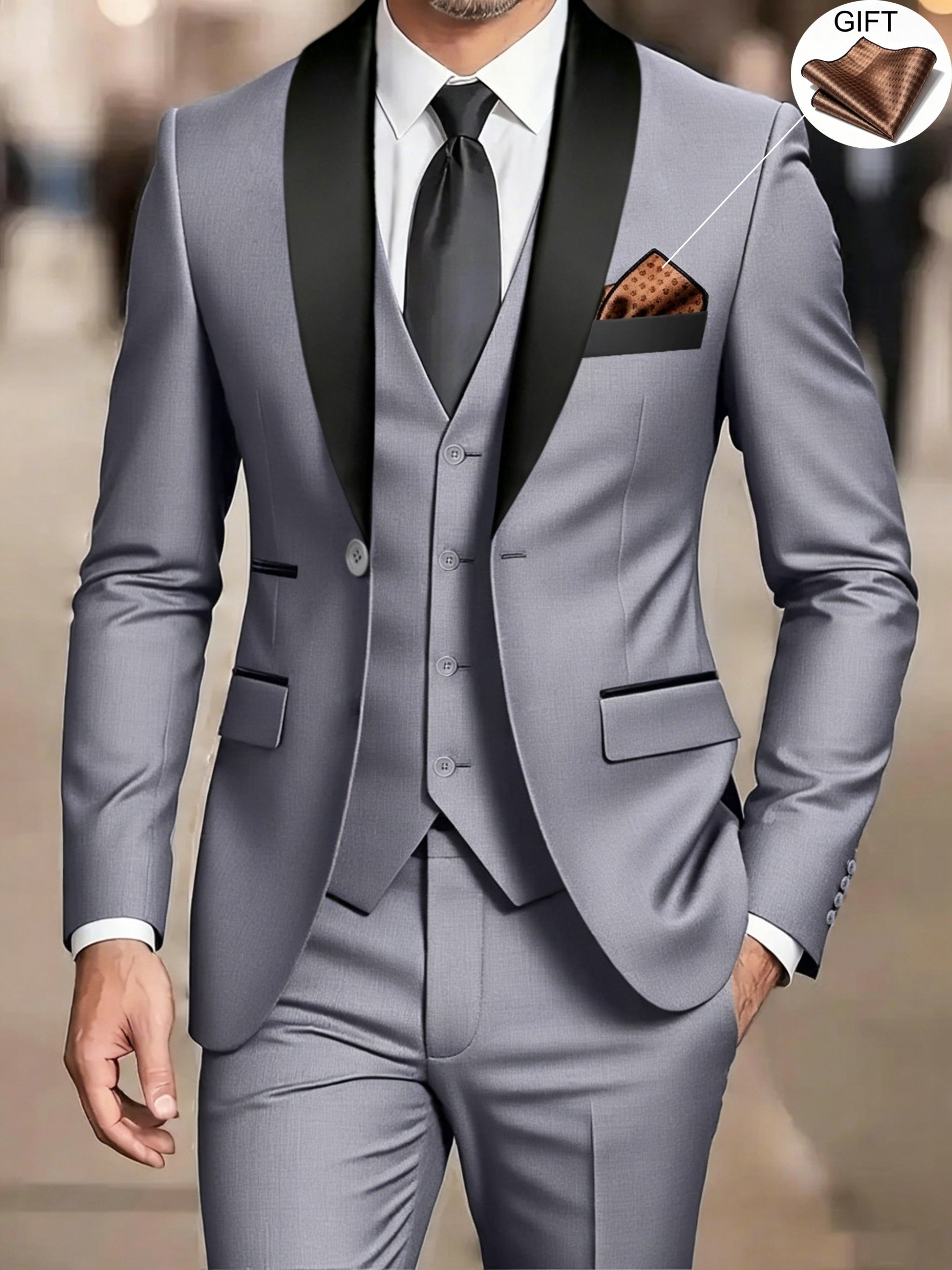 Costume 2 Pièces Matière Stretch Coupe Droite Pour Homme