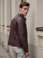 Veste Aspect Cuir Pour Homme