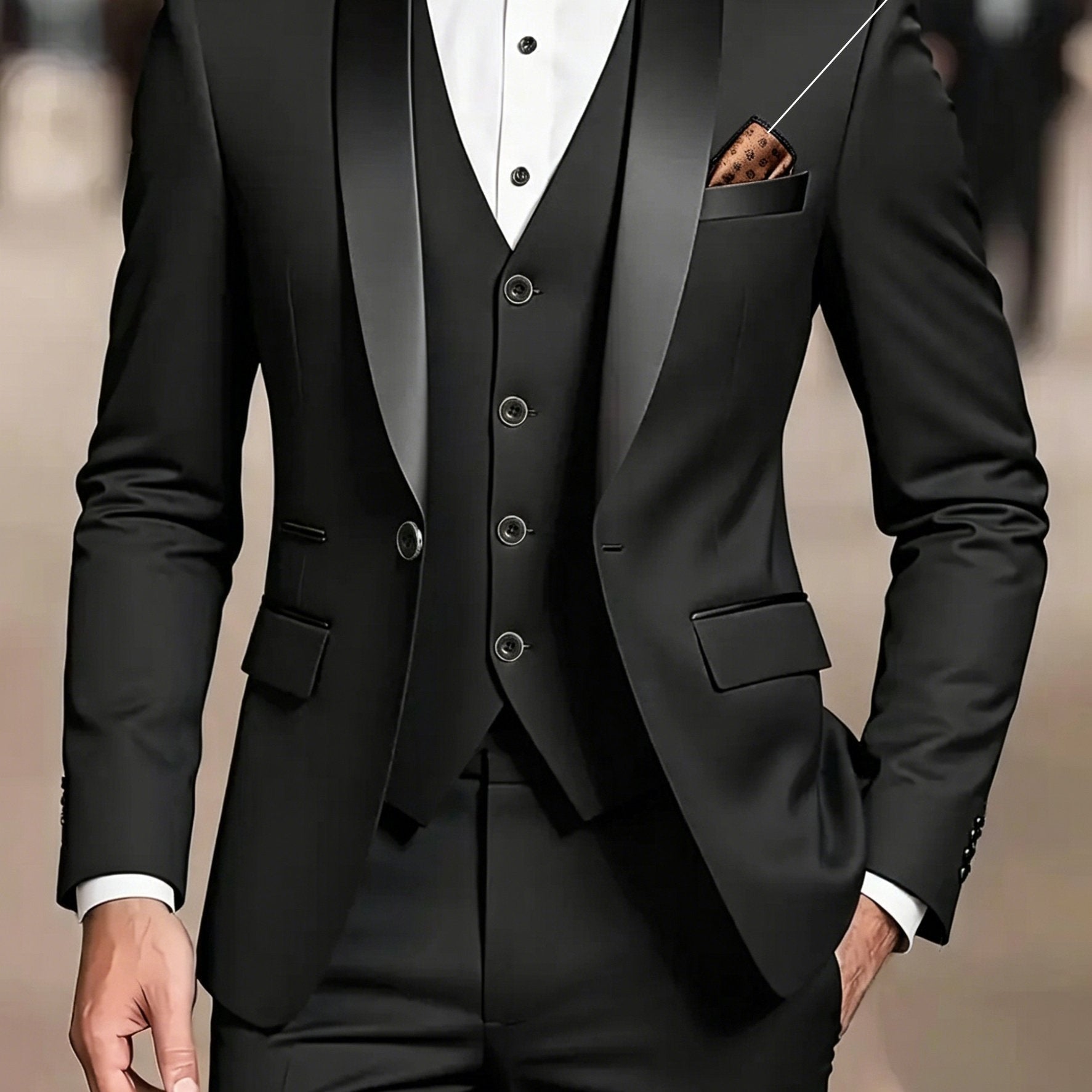 Costume 2 Pièces Coupe Droite 2 Pour Homme