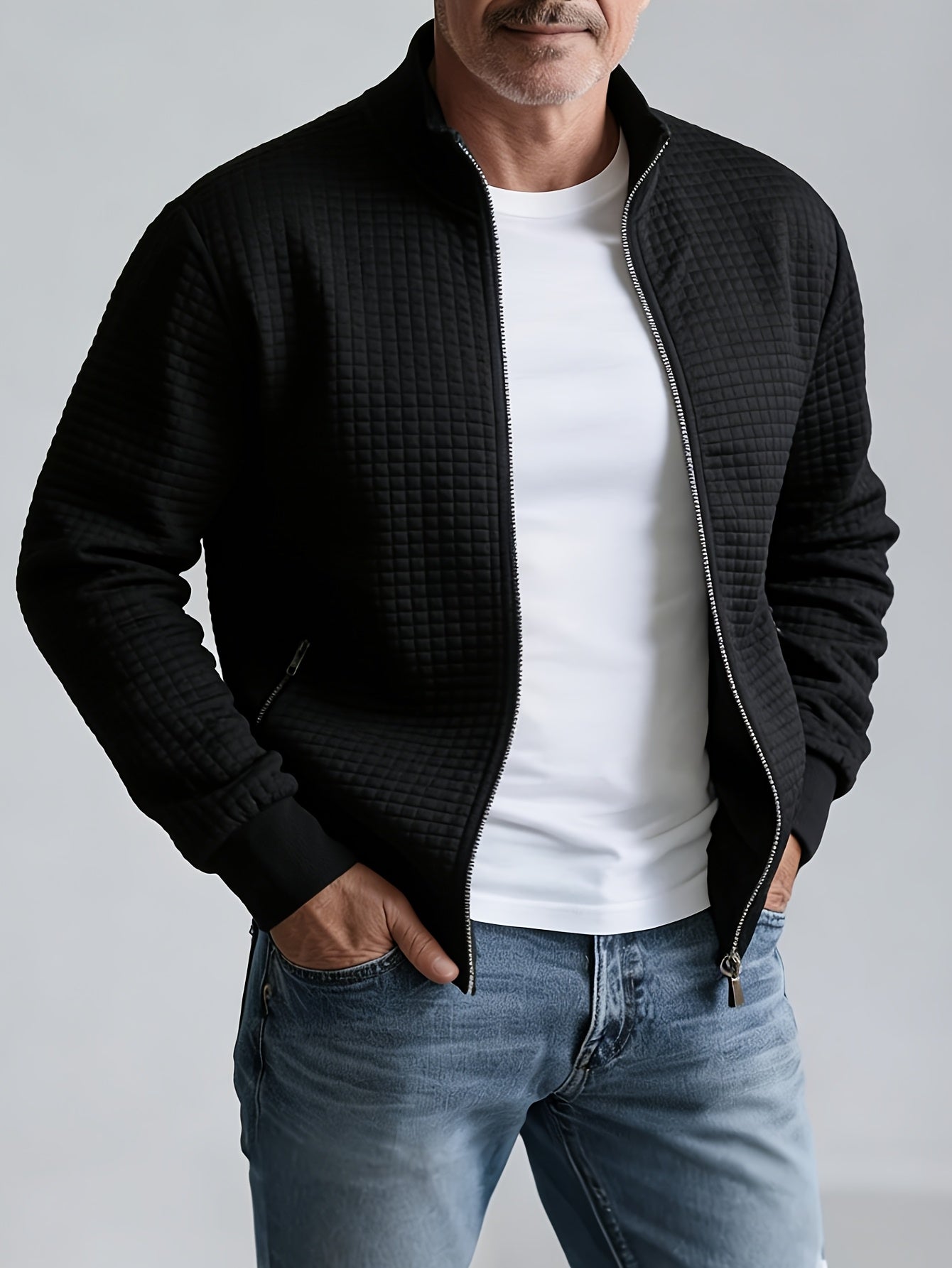 Veste Maille Gaufrée Coupe Droite Pour Homme