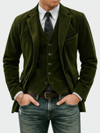 Homme Costume Velours Côtelé