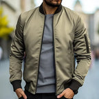 Blouson Bomber Maille Côtelée Pour Homme