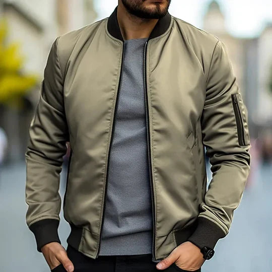 Blouson Bomber Maille Côtelée Pour Homme