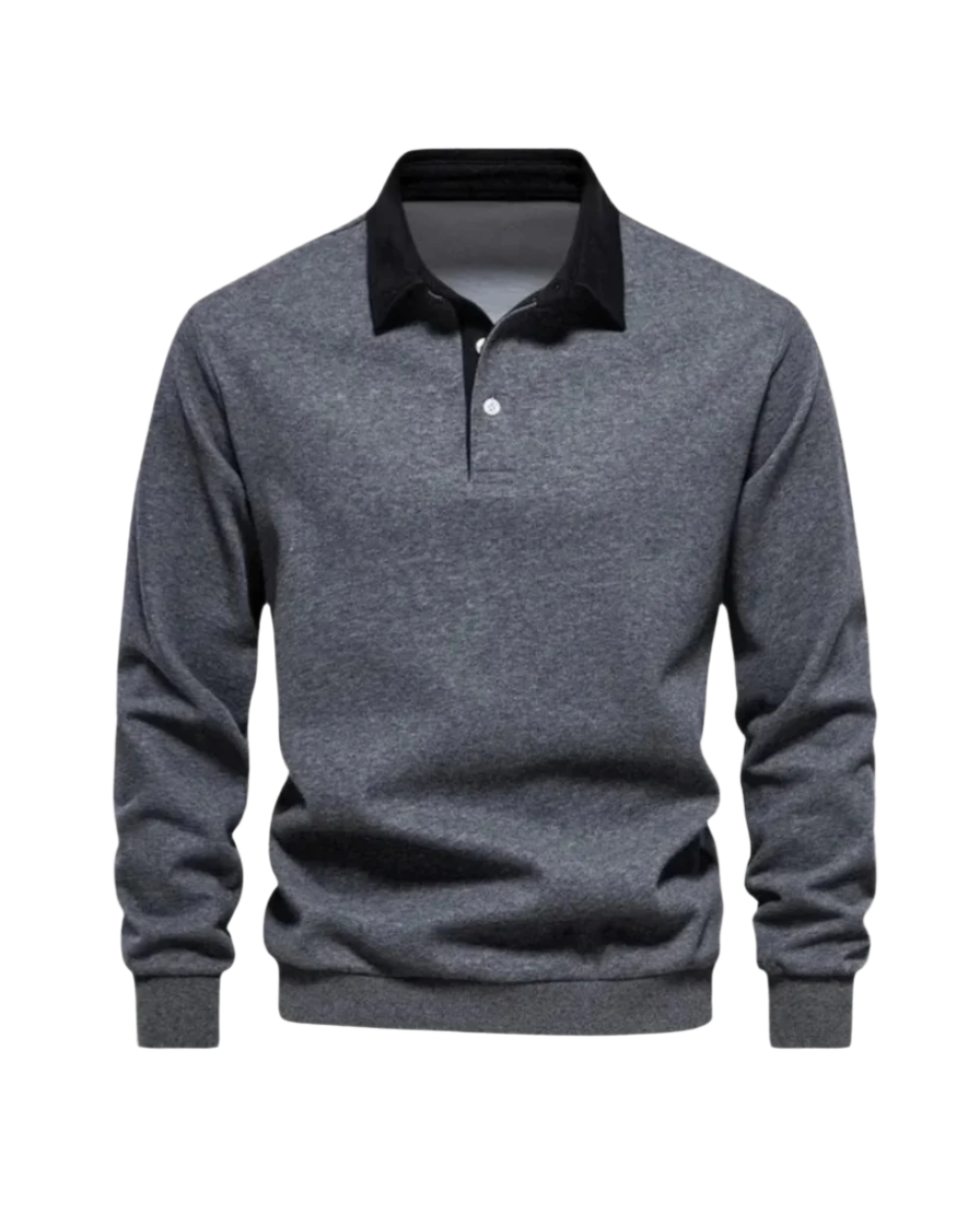 Pull Maille Côtelée Col Polo Pour Homme