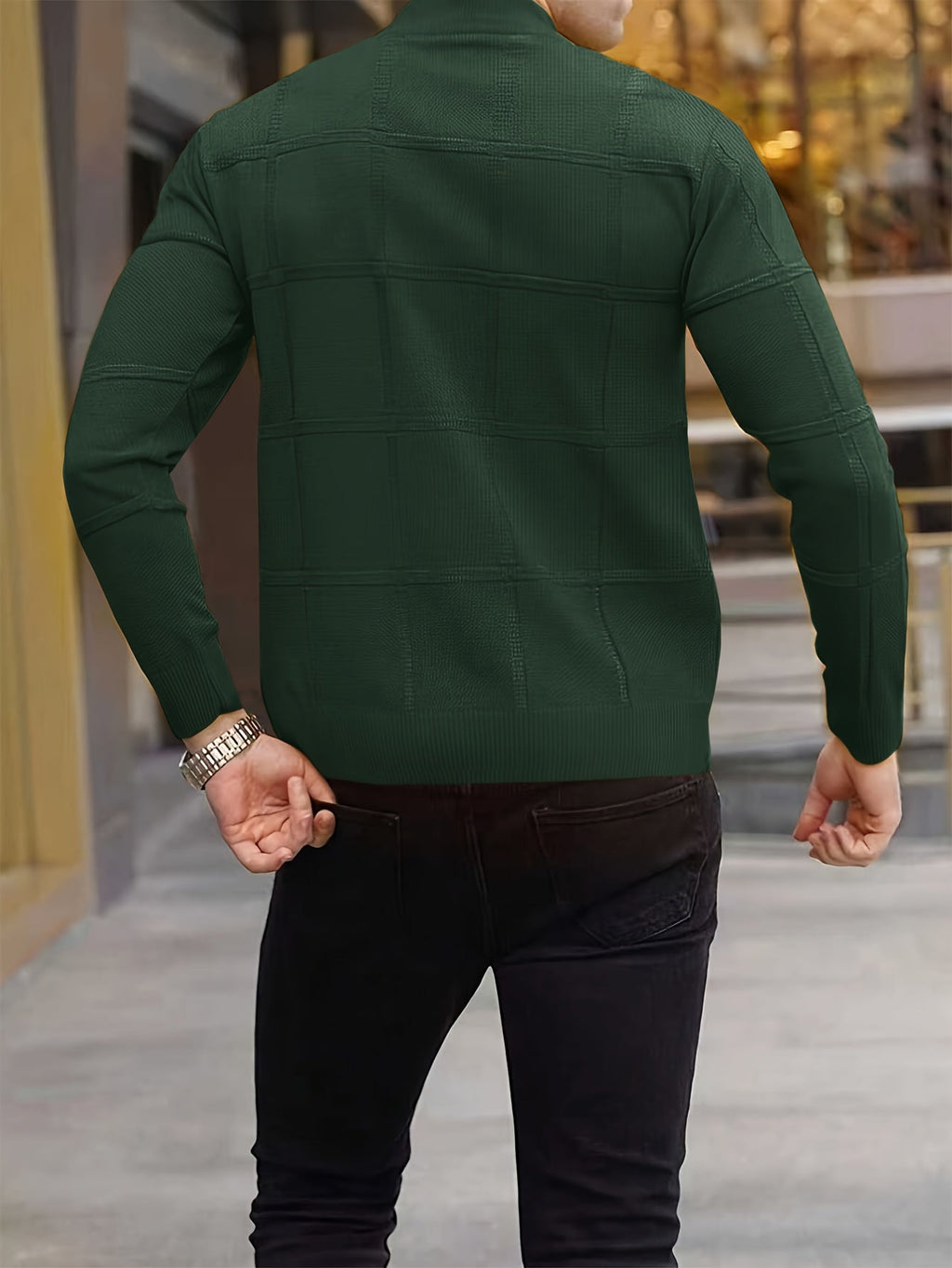 Pull Matière Stretch Coupe Droite Pour Homme