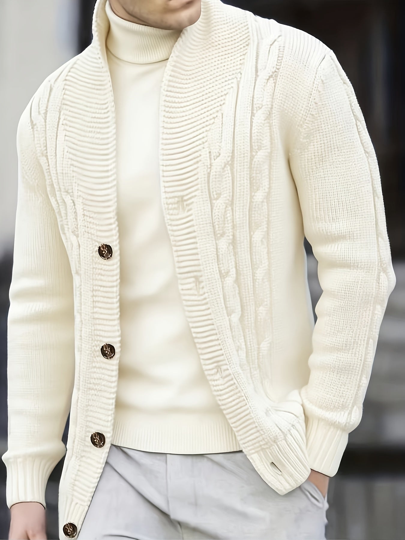 Pull Maille Côtelée Coupe Droite Pour Homme