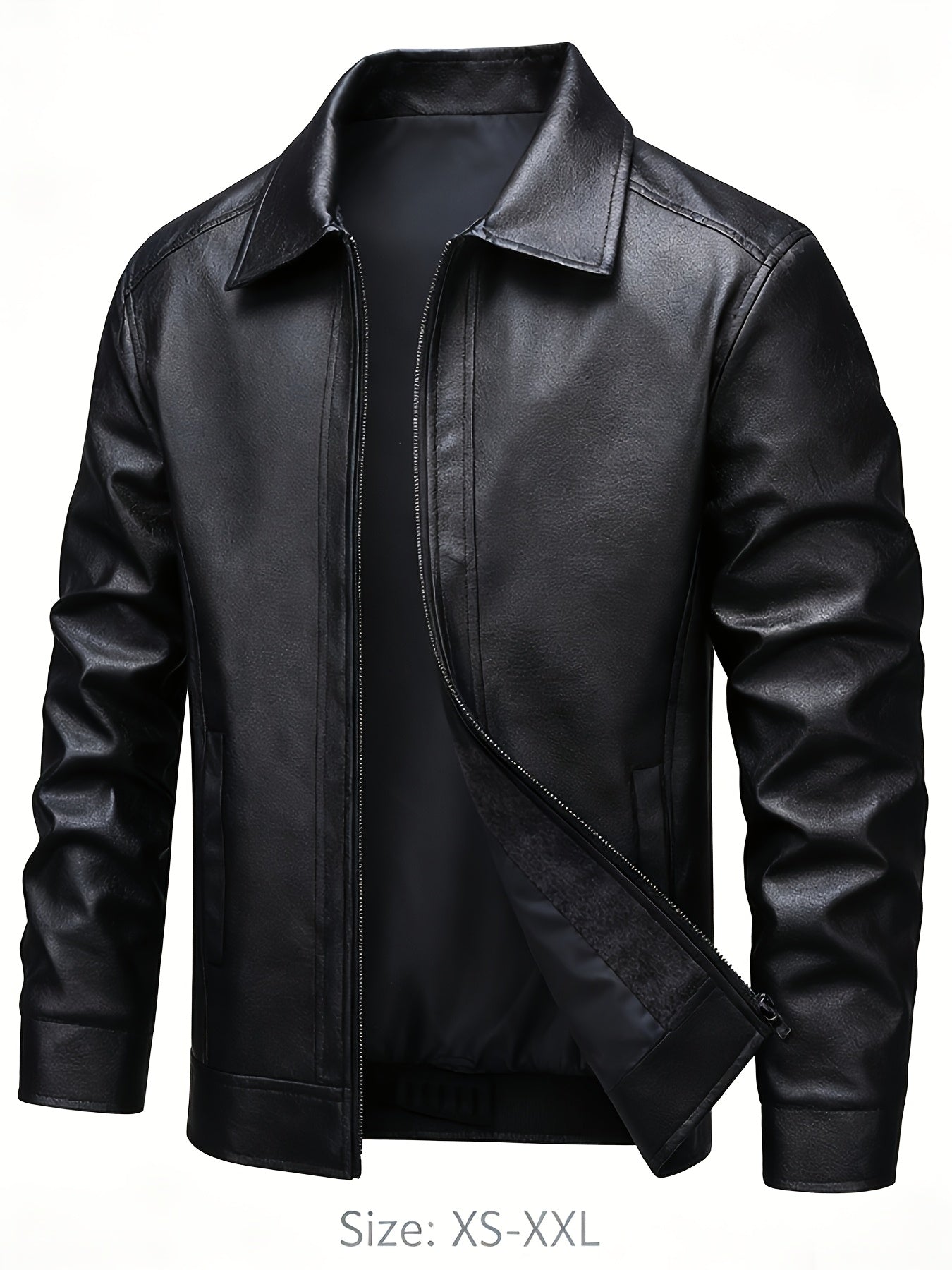 Homme Veste Aspect Cuir