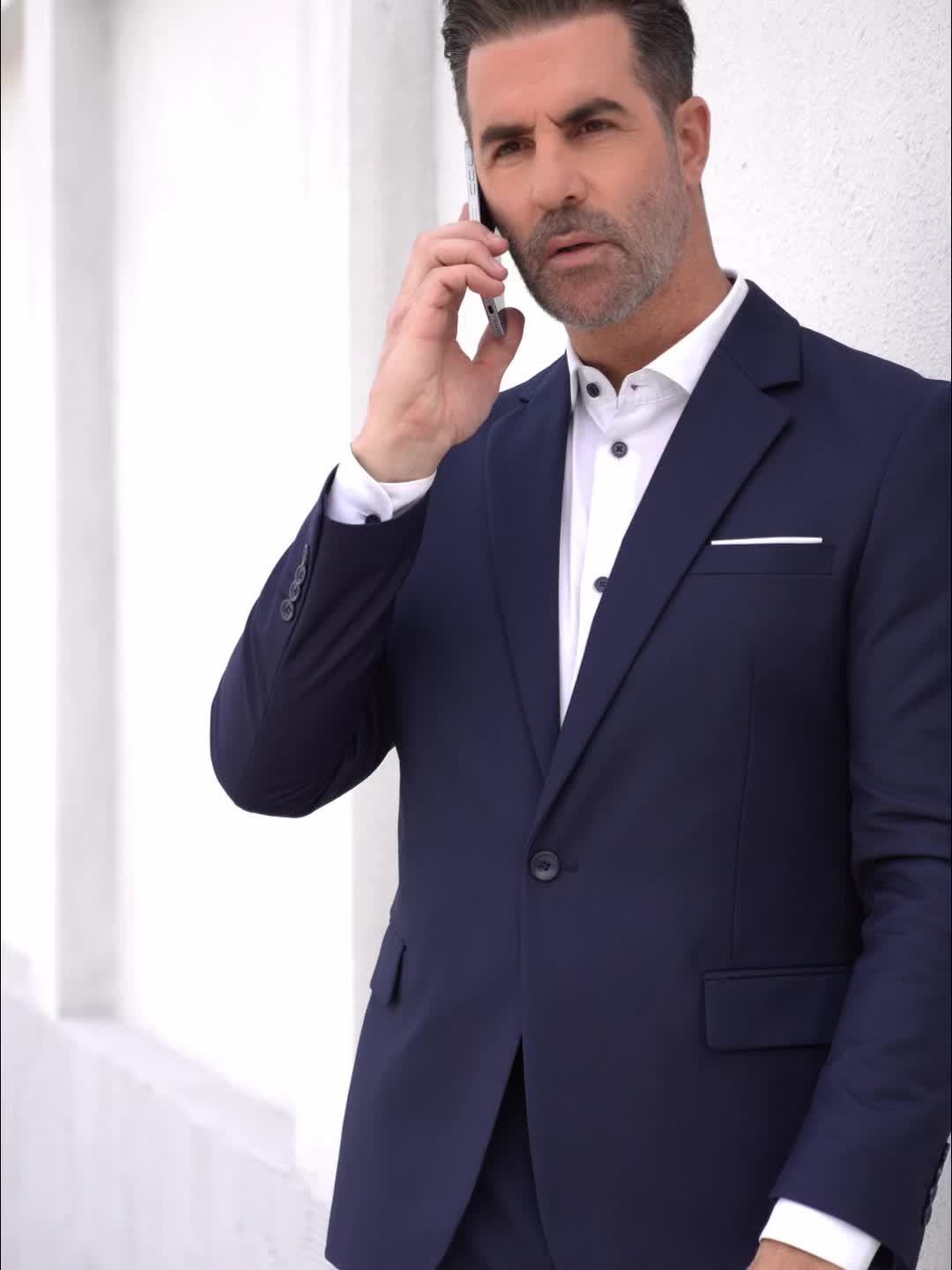 Costume 2 Pièces Col Cranté Pour Homme