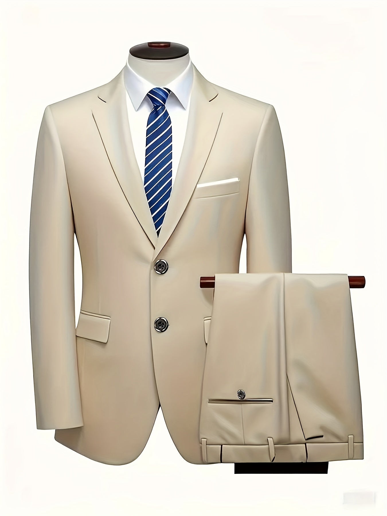 Costume 2 Pièces Matière Stretch Col Cranté Pour Homme