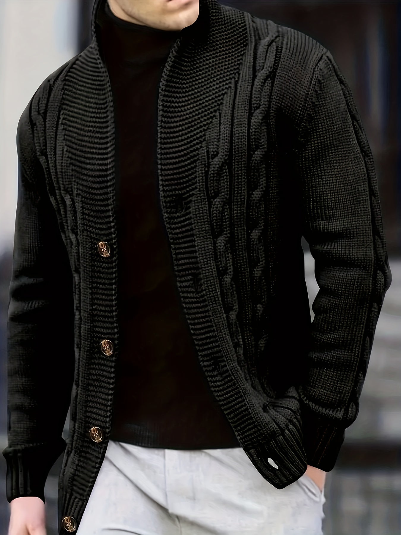 Pull Maille Côtelée Coupe Droite Pour Homme