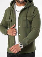 Homme Sweat Capuche Boutonné
