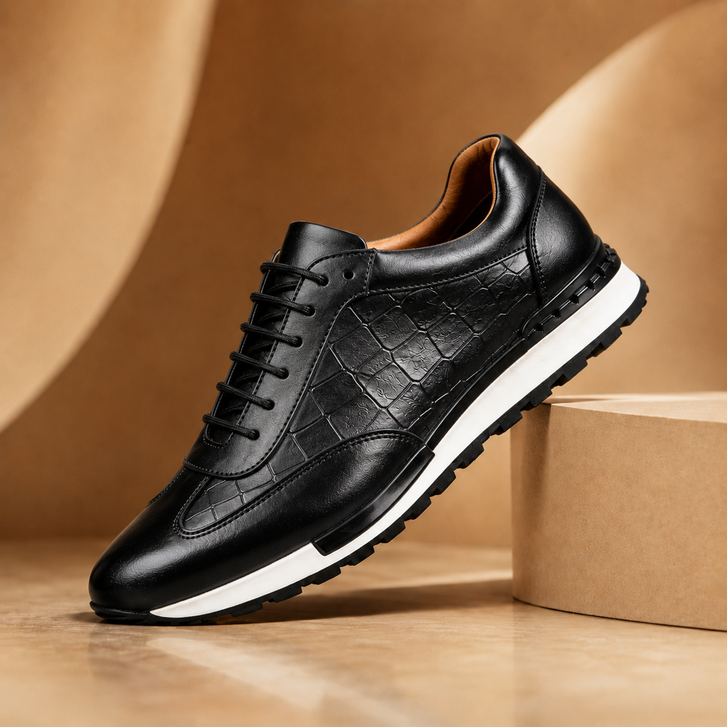 Homme Baskets Aspect Cuir